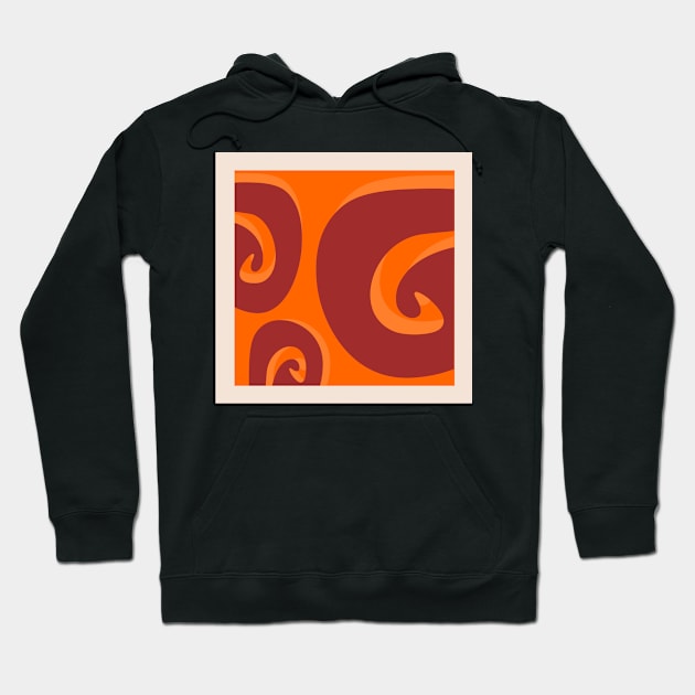 Vintage retro spirals orange posterart 60s style Hoodie by SpaceWiz95